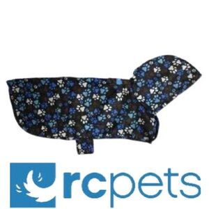 RC‎ Pets Hooded Doggy Rain Poncho with Paw Print Motif - Size XL NWOT